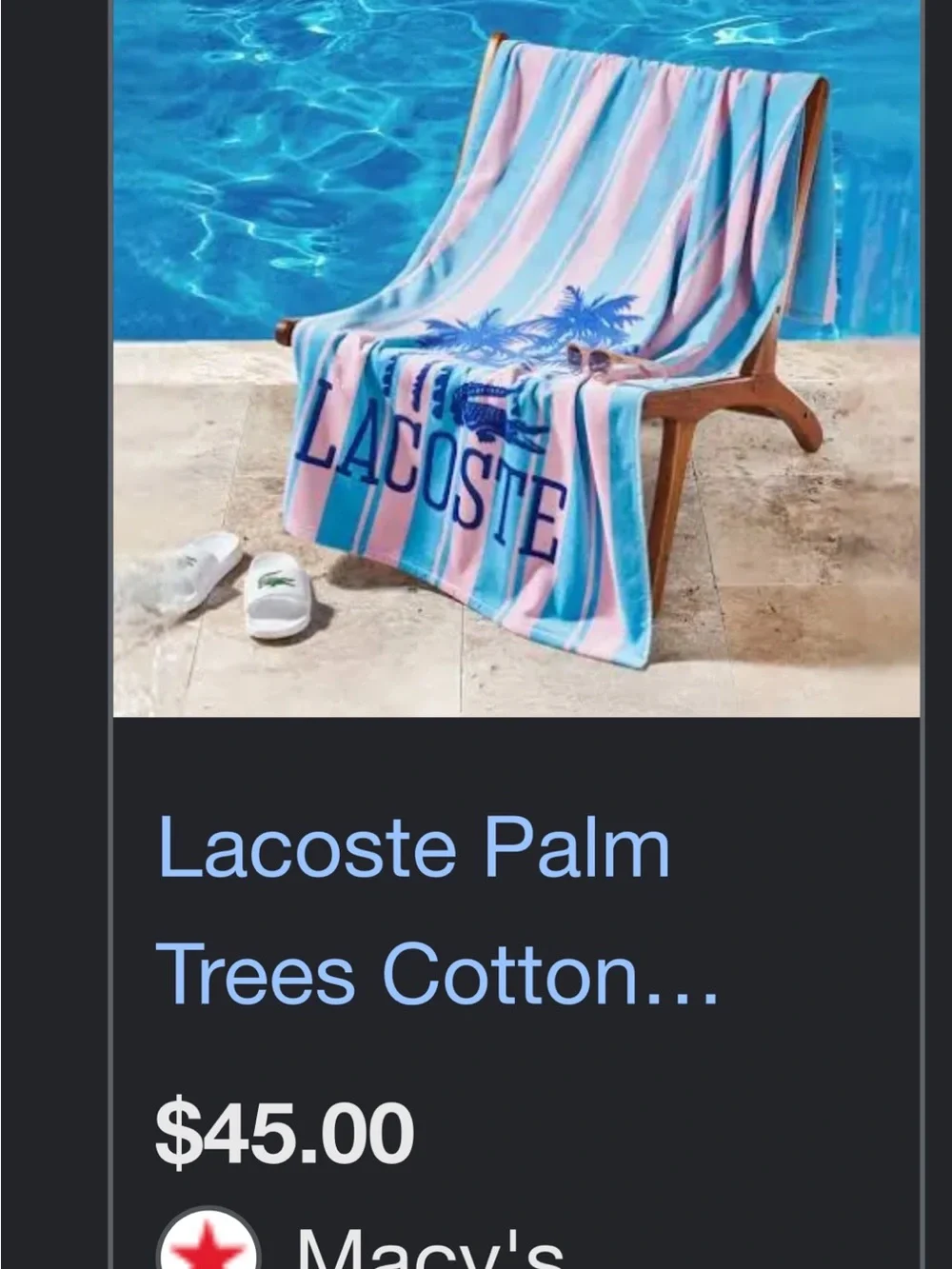 Lacoste vibrant striped